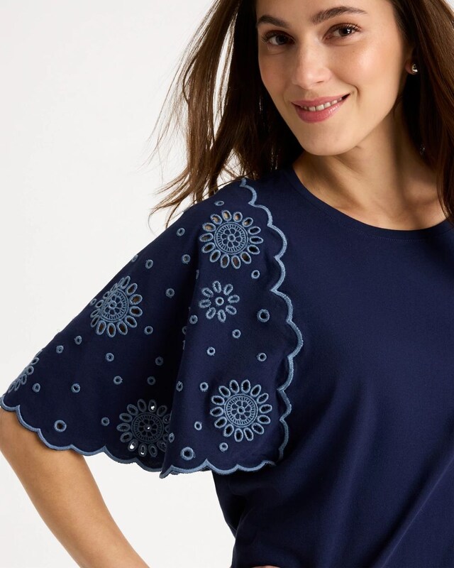 Embroidered Scallop Tee - image 4